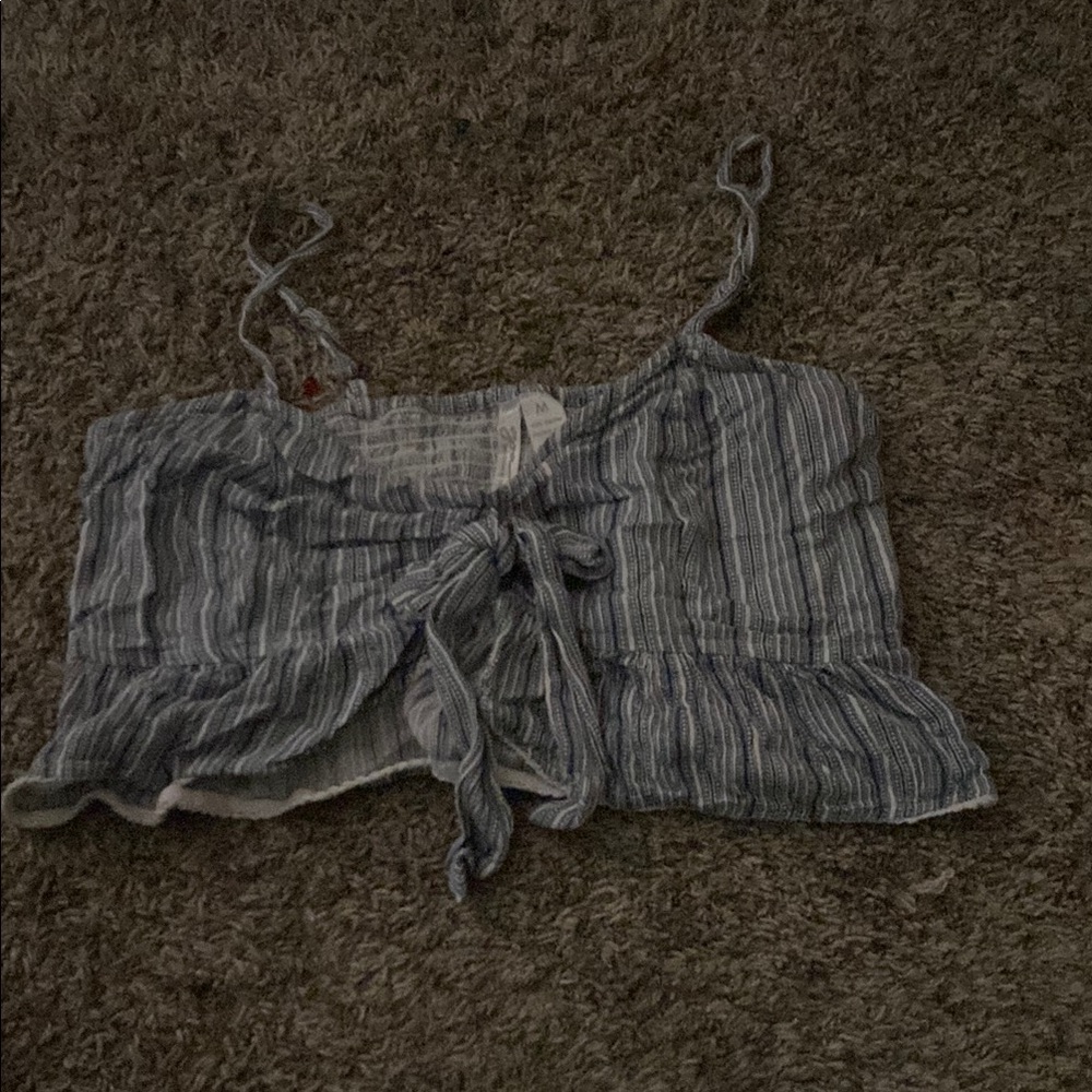 Striped Blue and White Women's Top